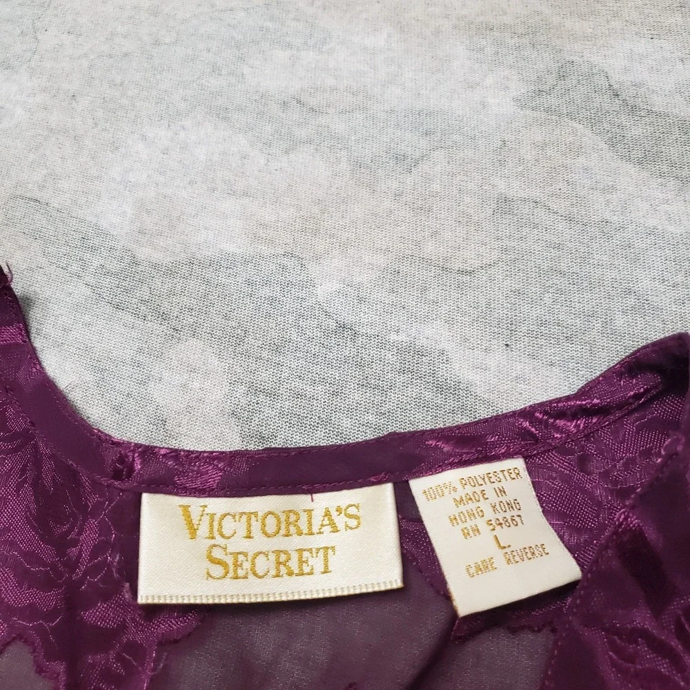 Victoria's‎ Secret Sleepwear Top Womens Large Purple Gold Label Whimsigoth